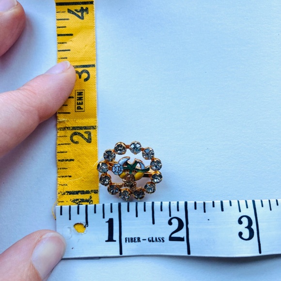 Masonic Daughters of the Nile DofN Rhinestone Wreath and Enamel Brooch Vintage - Picture 2 of 6